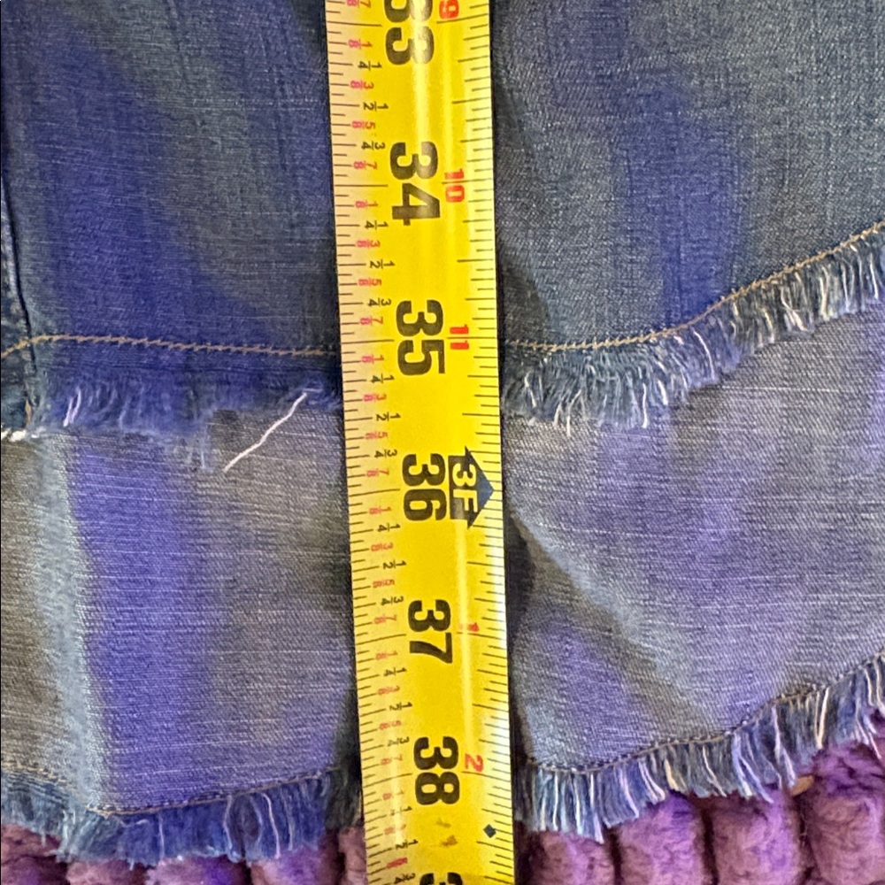 cloth & stone small Denim look collared shirt dress button down frayed pockets - Picture 13 of 15